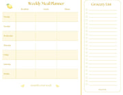 Meal Planner/Grocery List Set with Pen
