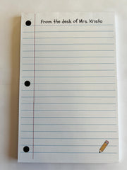Personalized Teacher Notepads